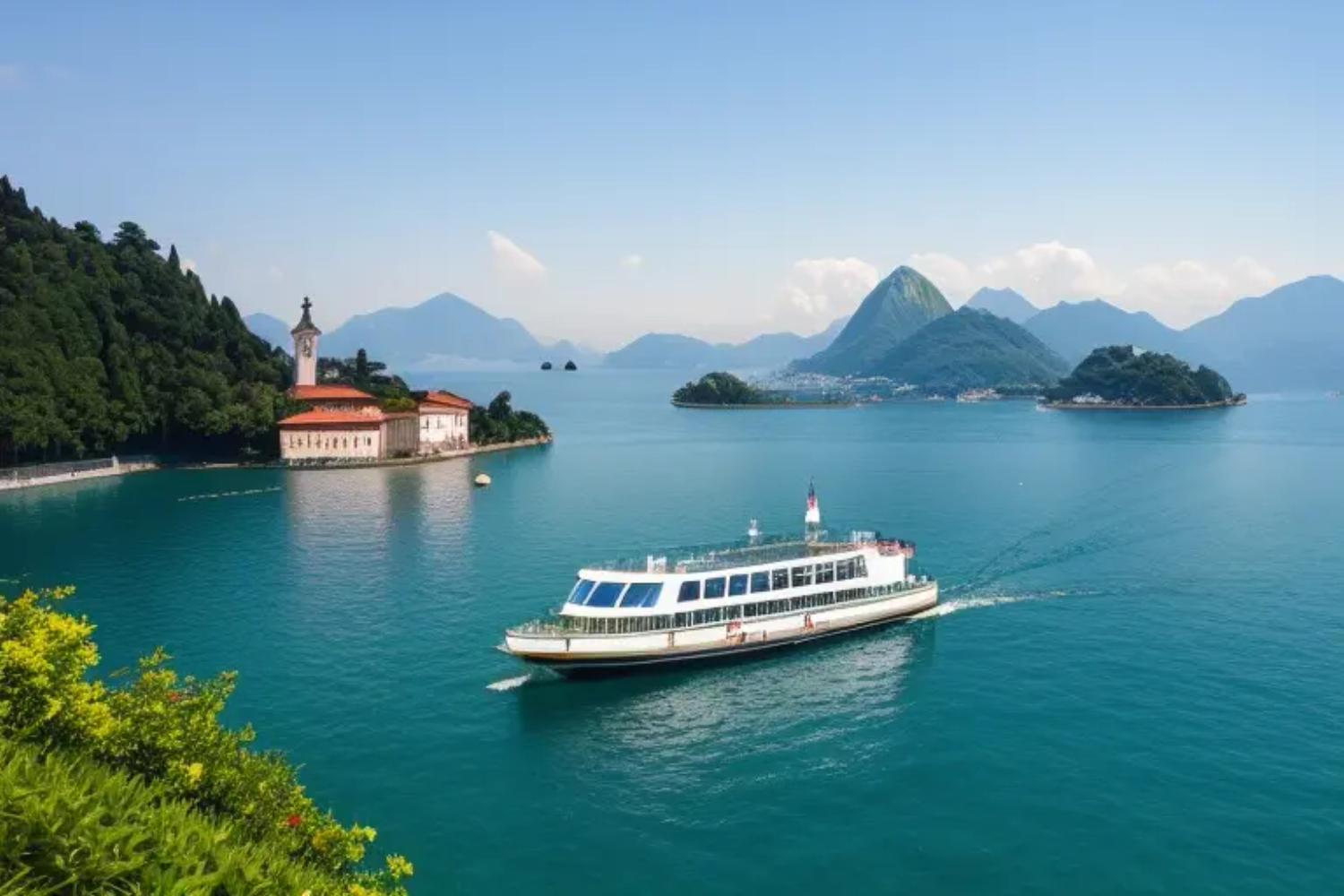 Battello Naviga sul Lago Maggiore
