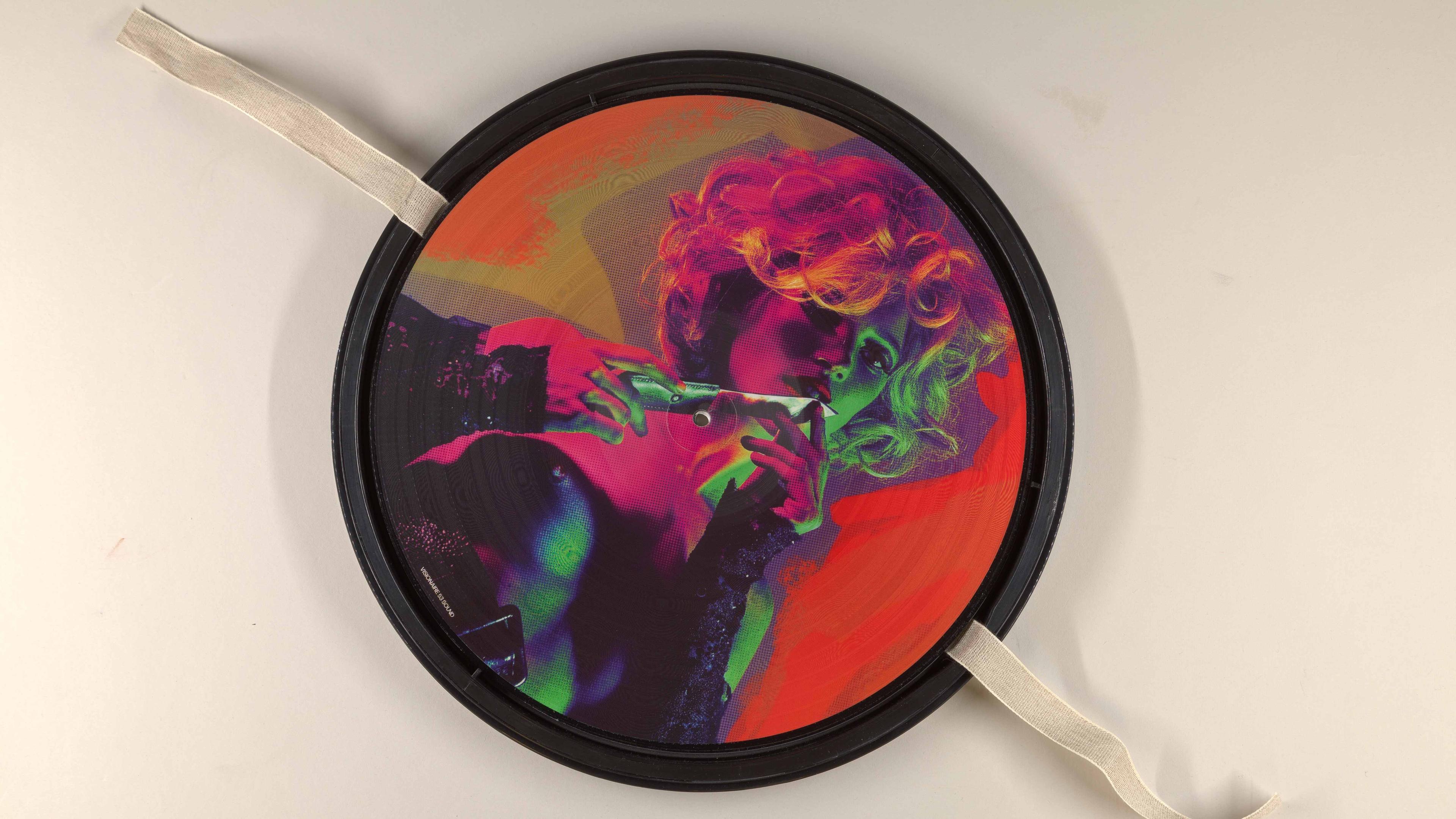 Colorful record featuring portrait of a woman