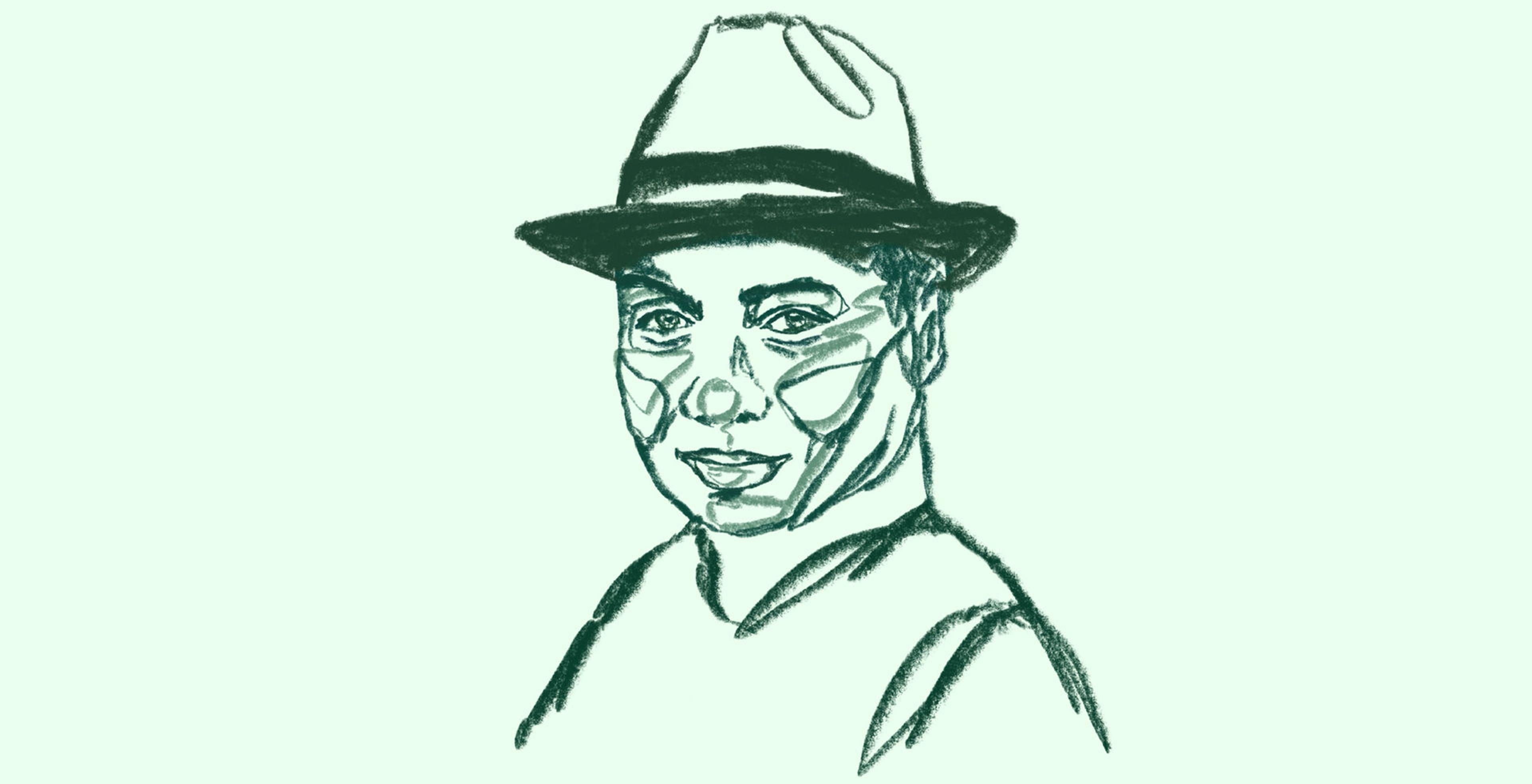 Illustrated portrait of Virgil Ortiz