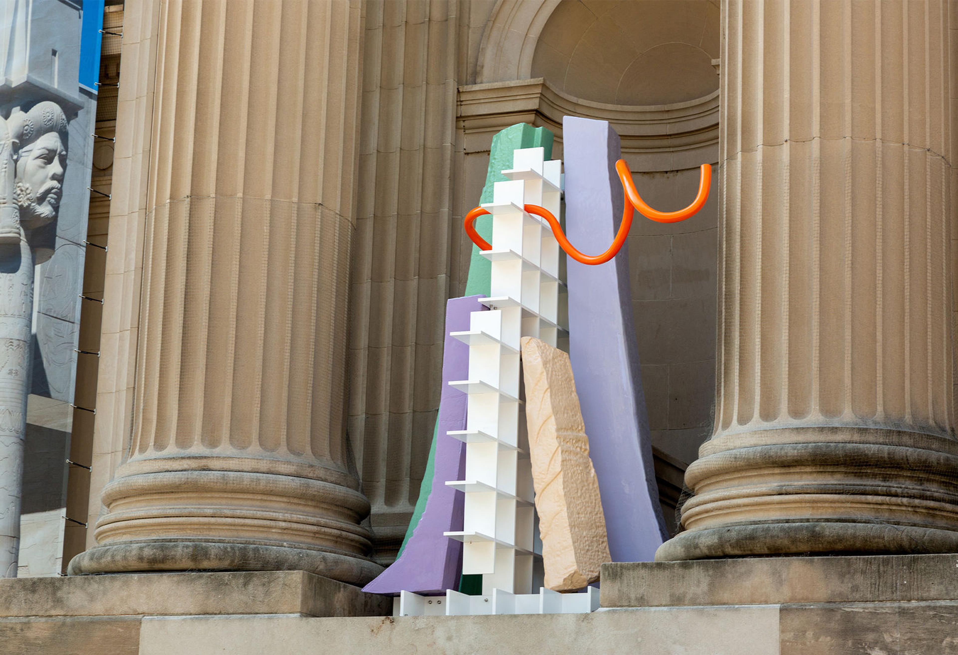 Multi object sculpture, outside of The Metropolitan Museum of Art.