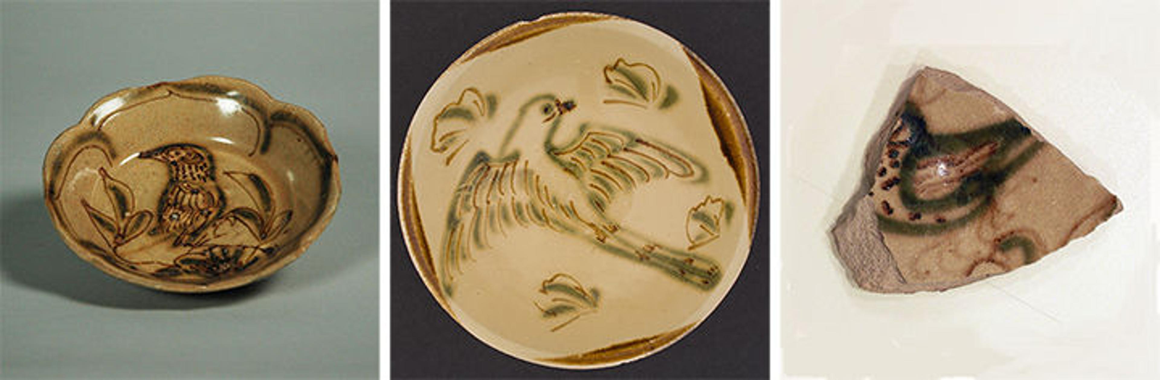 Three fragments of ceramics